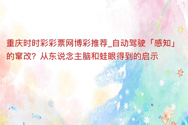 重庆时时彩彩票网博彩推荐_自动驾驶「感知」的窜改？从东说念主脑和蛙眼得到的启示
